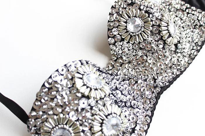 Sequin bra flowers