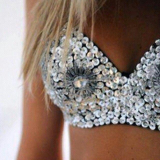 Sequin bra flowers