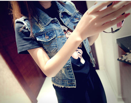 Smanicato in jeans Rina