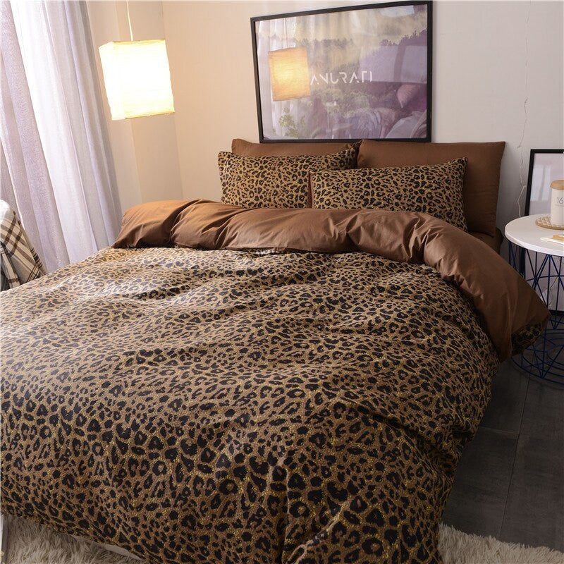 Set lenzuola leopard brown