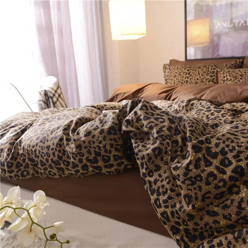 Set lenzuola leopard brown