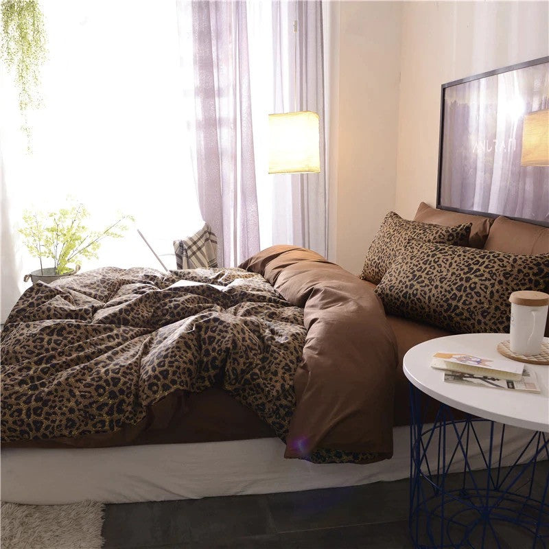 Set lenzuola leopard brown