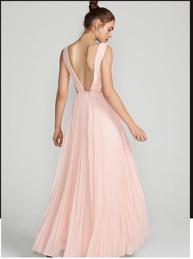 Maelya plissè long dress