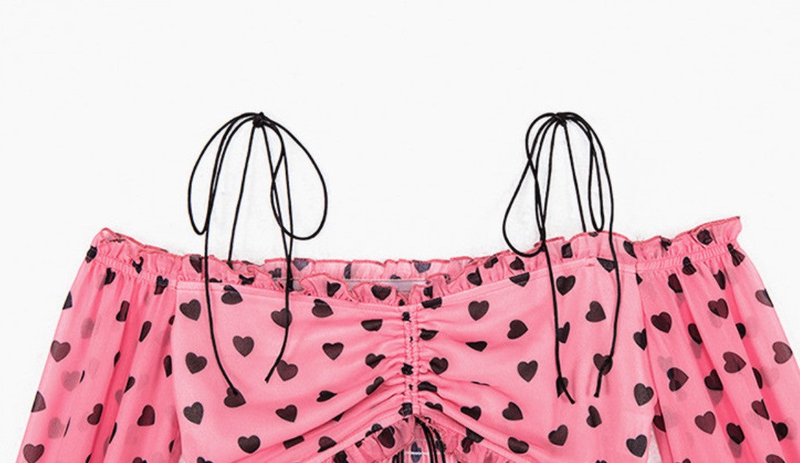 Top + gonna cuoricini