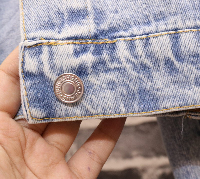 Giubbino denim sequinsleeve