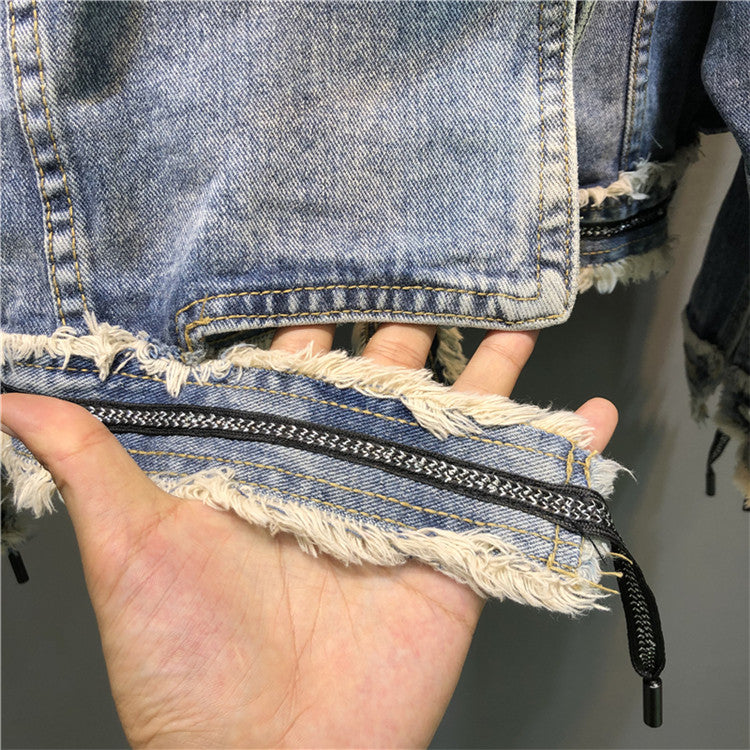 Giacca denim aviator