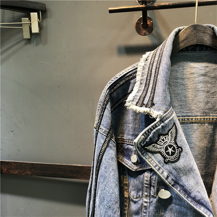 Giacca denim aviator