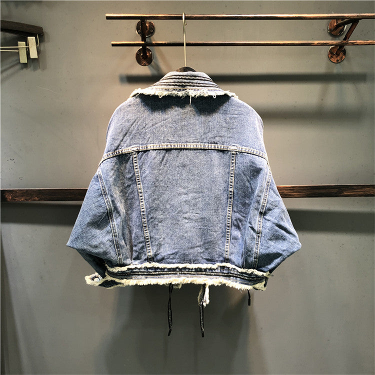 Giacca denim aviator