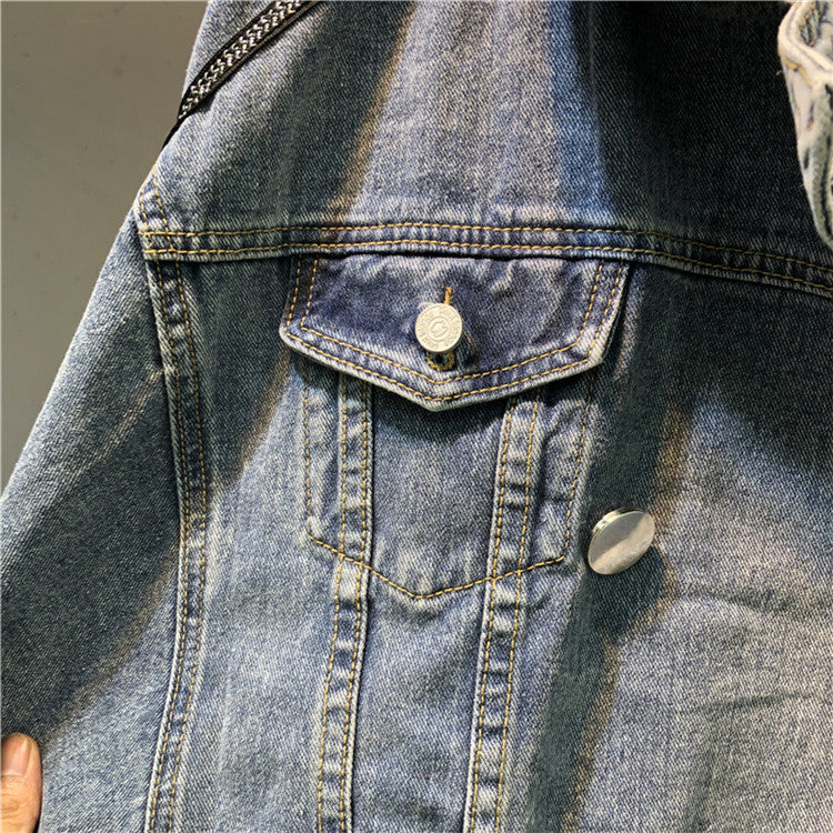 Giacca denim aviator