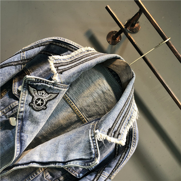 Giacca denim aviator