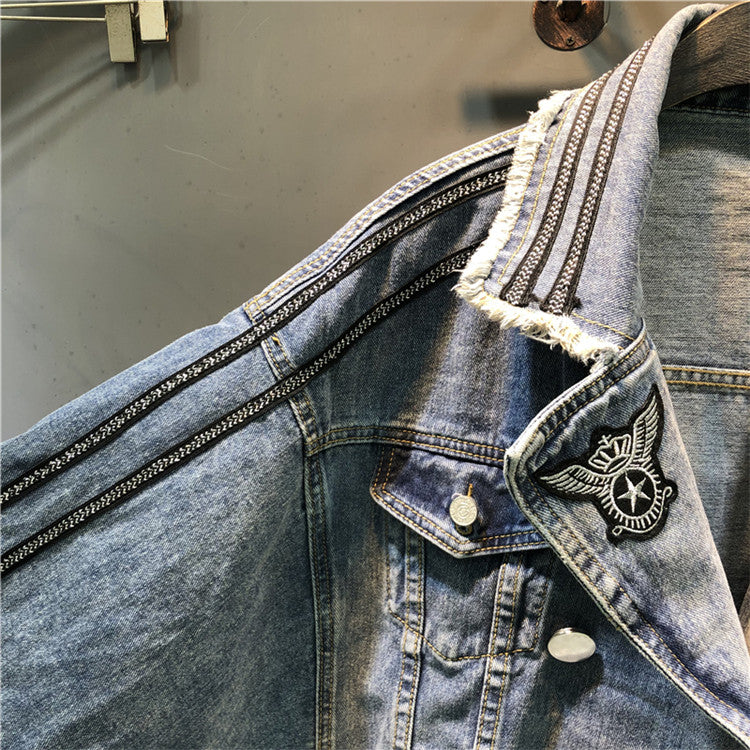 Giacca denim aviator