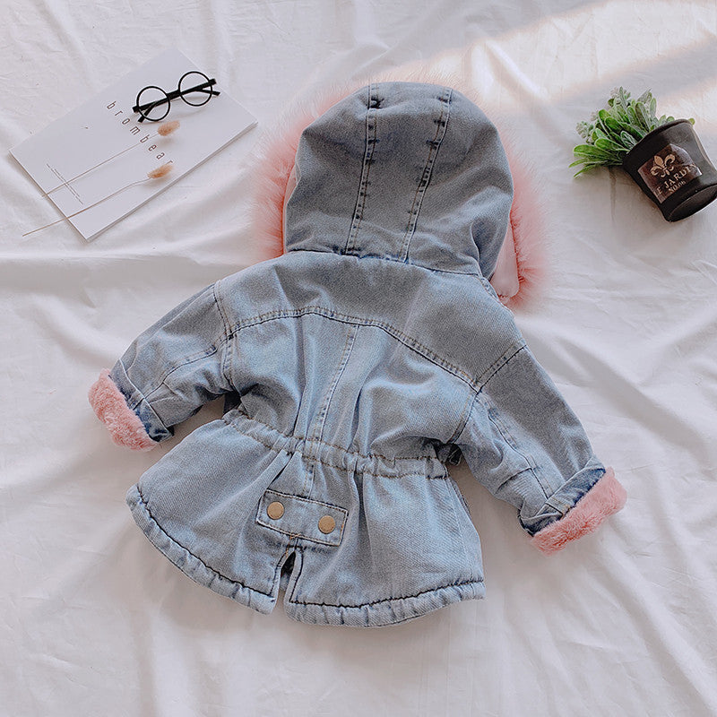 Parka baby denim furcolor