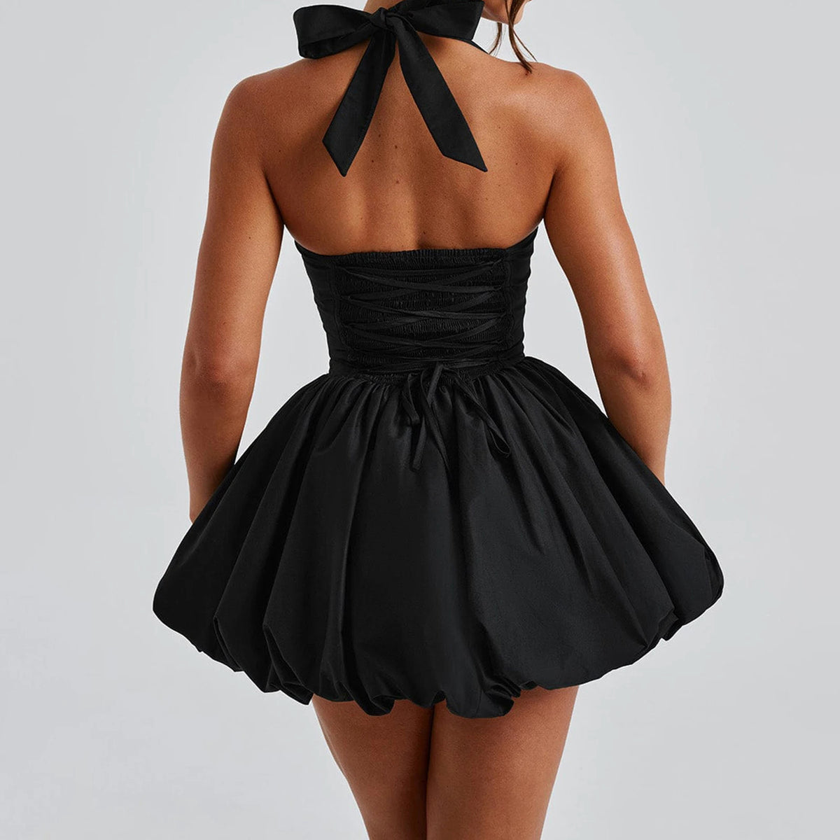 Brinta Dress
Square neckline skater skirt high waist