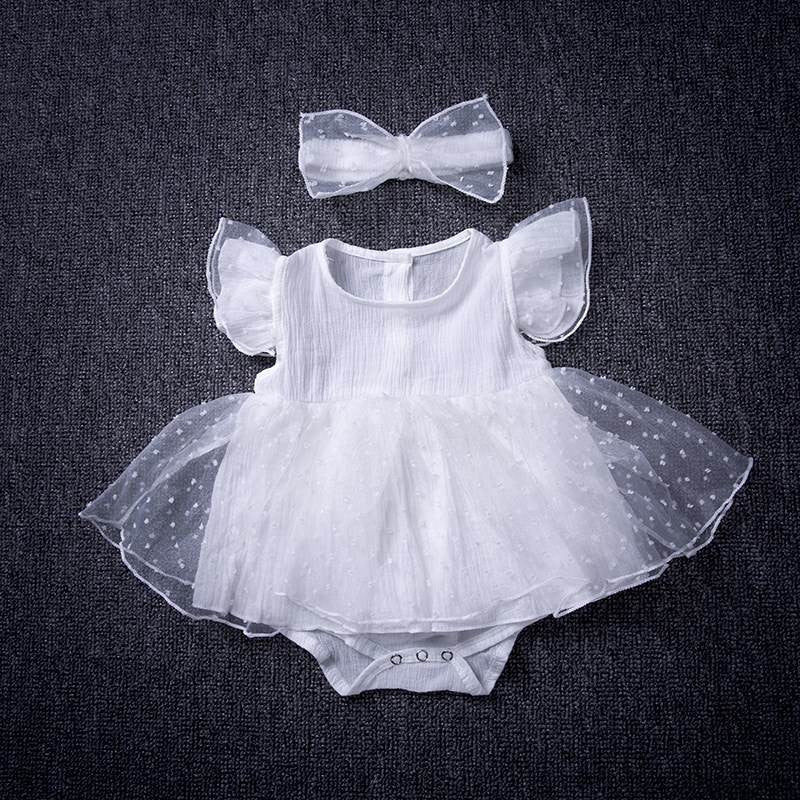 Vestitino baby littepois white
