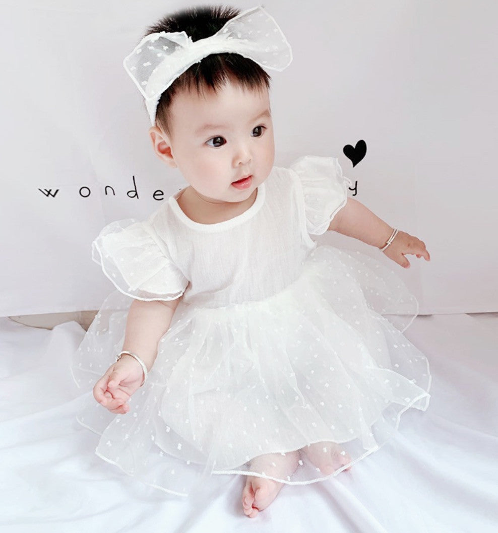 Vestitino baby littepois white