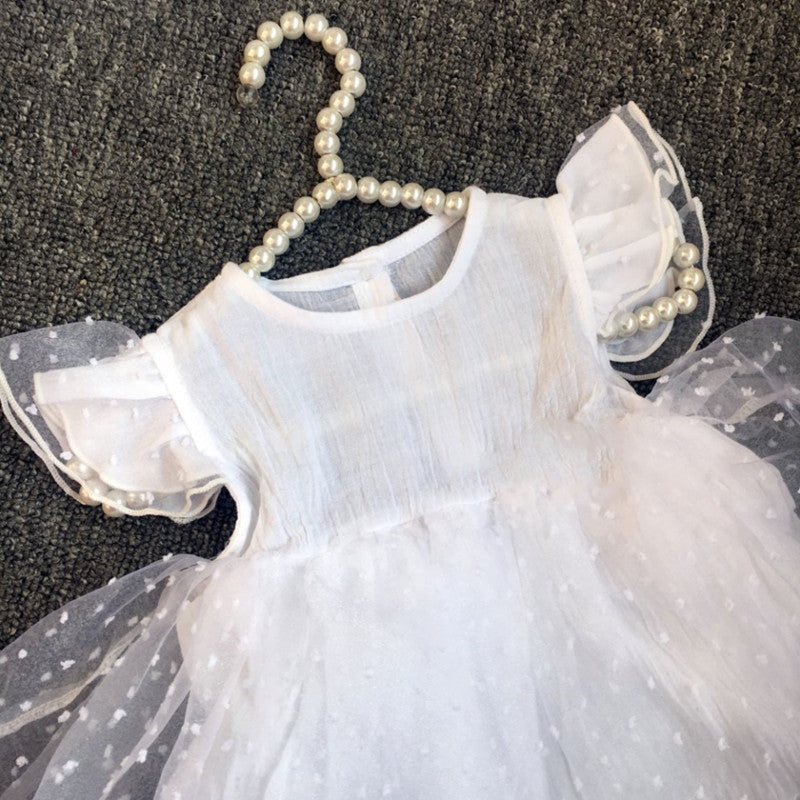 Vestitino baby littepois white