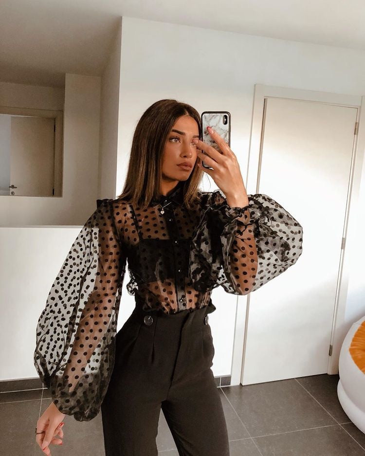 Camicia pois manica palloncino