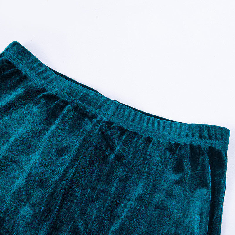 Shorts velvet ruffles