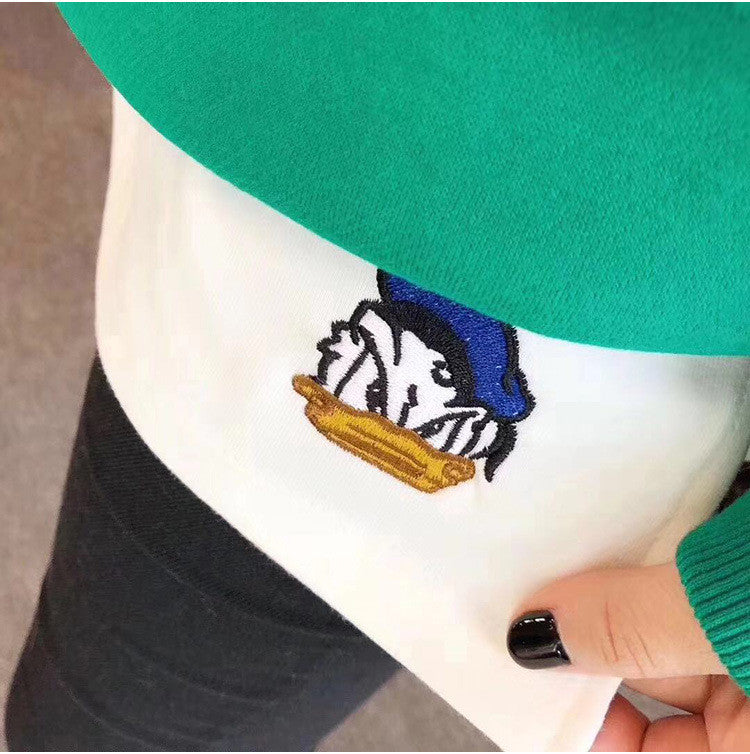 Maglia manica lunga ricami cartoon