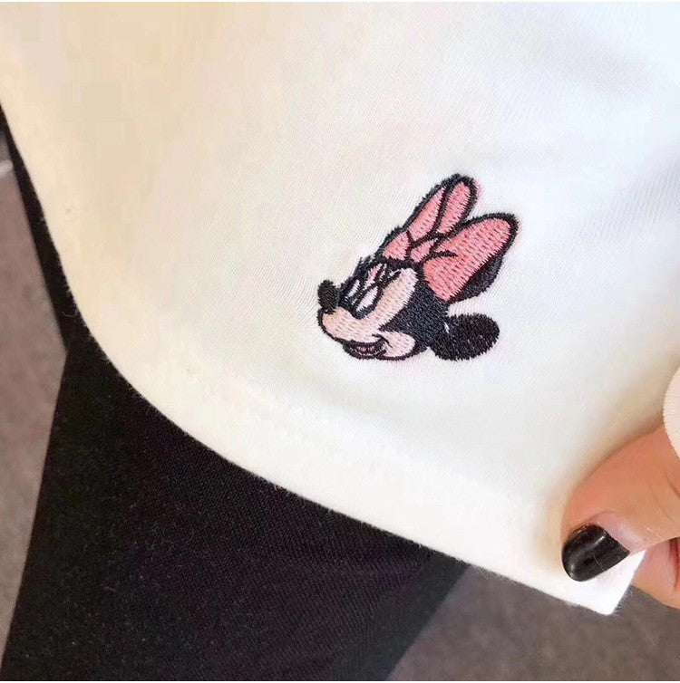 Maglia manica lunga ricami cartoon