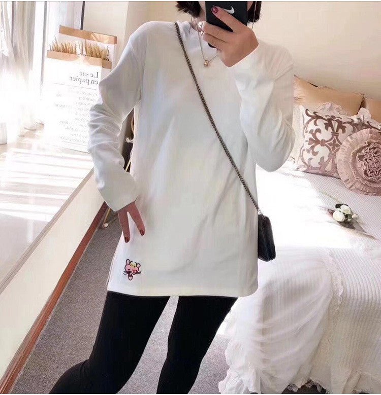 Maglia manica lunga ricami cartoon