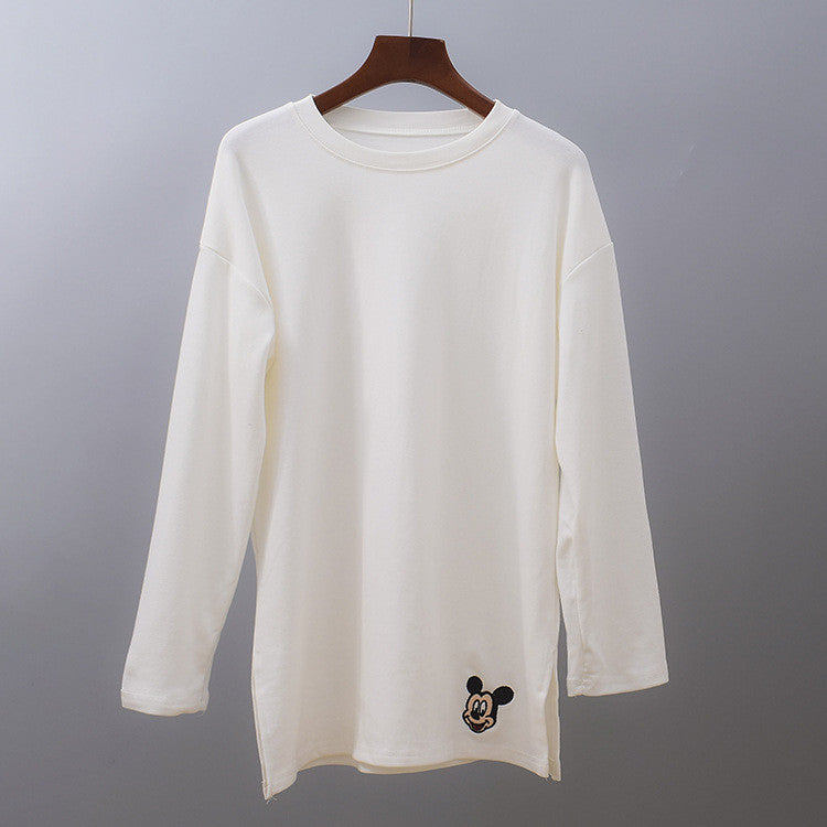 Maglia manica lunga ricami cartoon