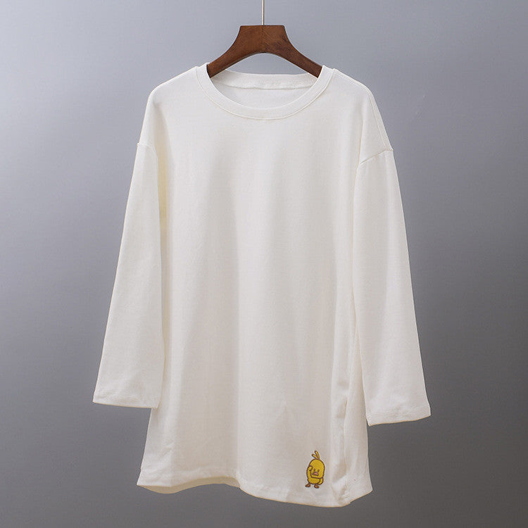 Maglia manica lunga ricami cartoon