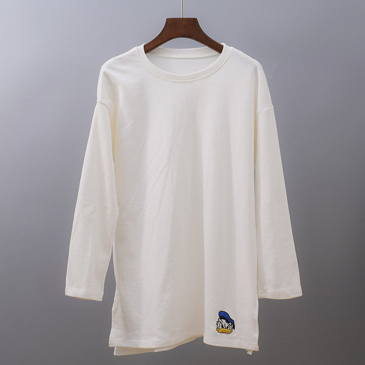 Maglia manica lunga ricami cartoon