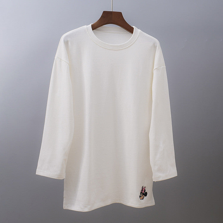 Maglia manica lunga ricami cartoon