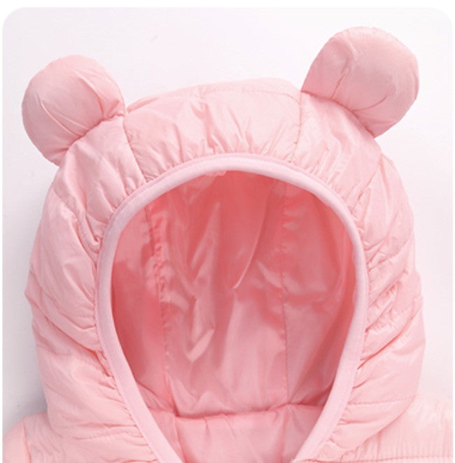 Baby piumino con orecchie bear