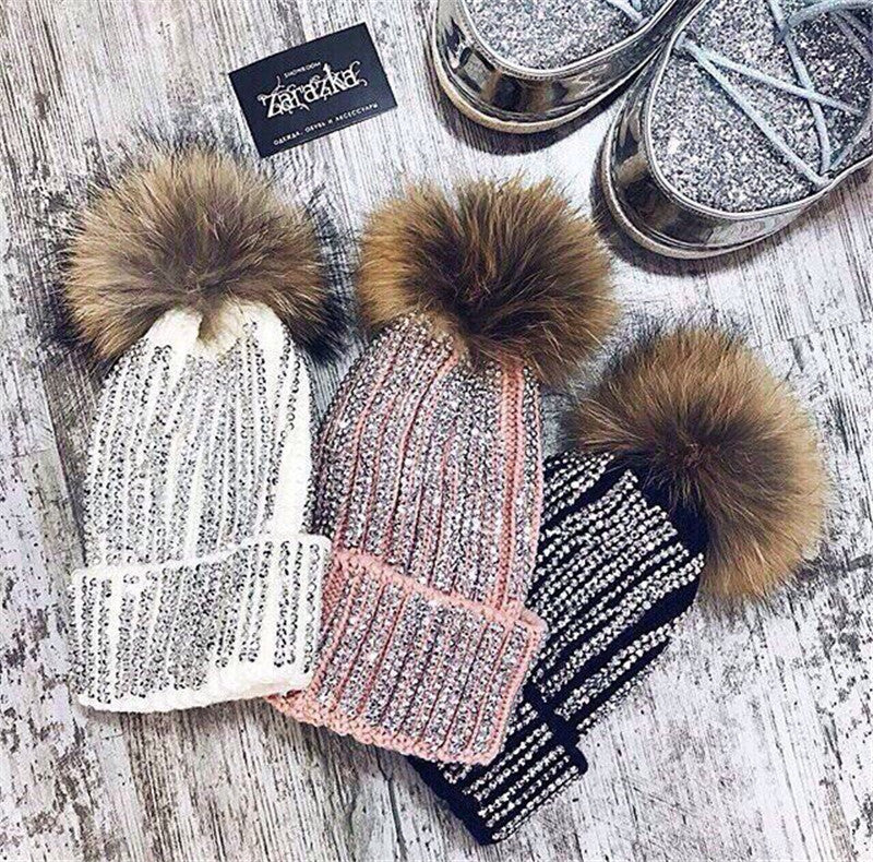 Cuffia strass pon-pon