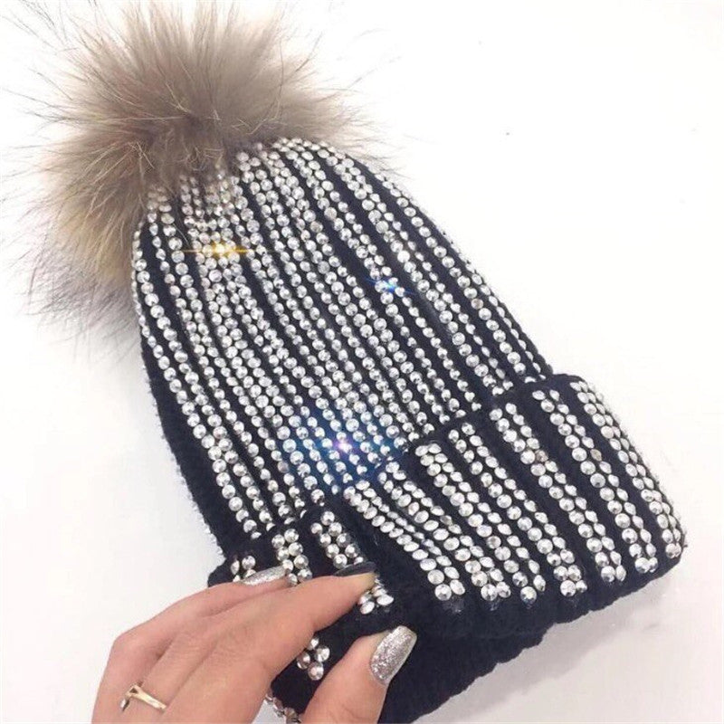 Cuffia strass pon-pon