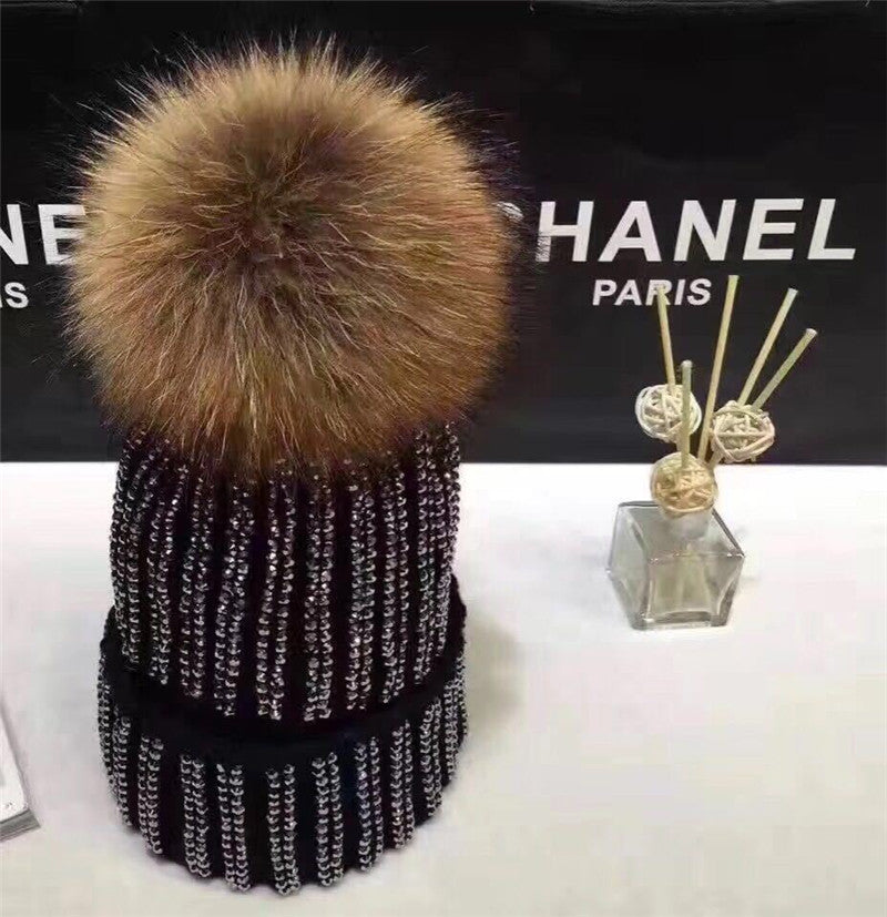 Cuffia strass pon-pon