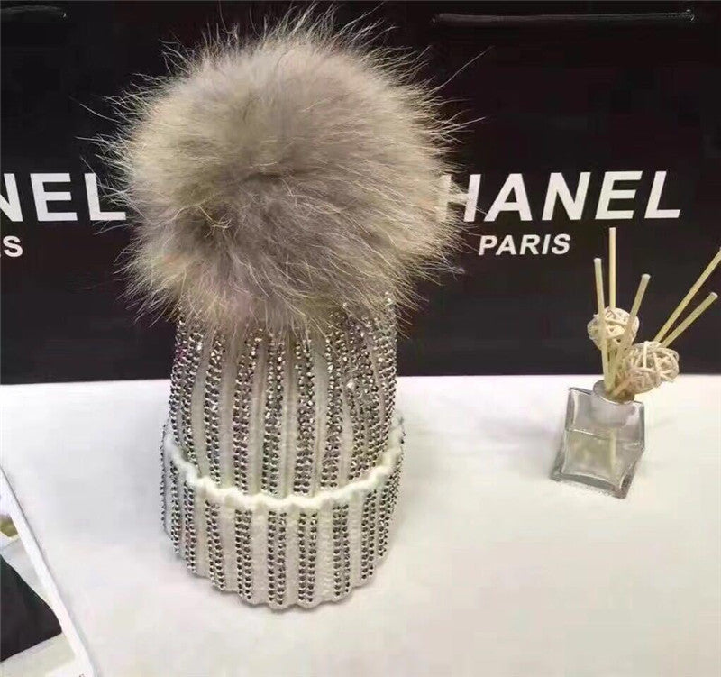 Cuffia strass pon-pon