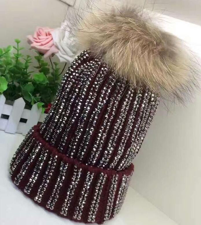 Cuffia strass pon-pon