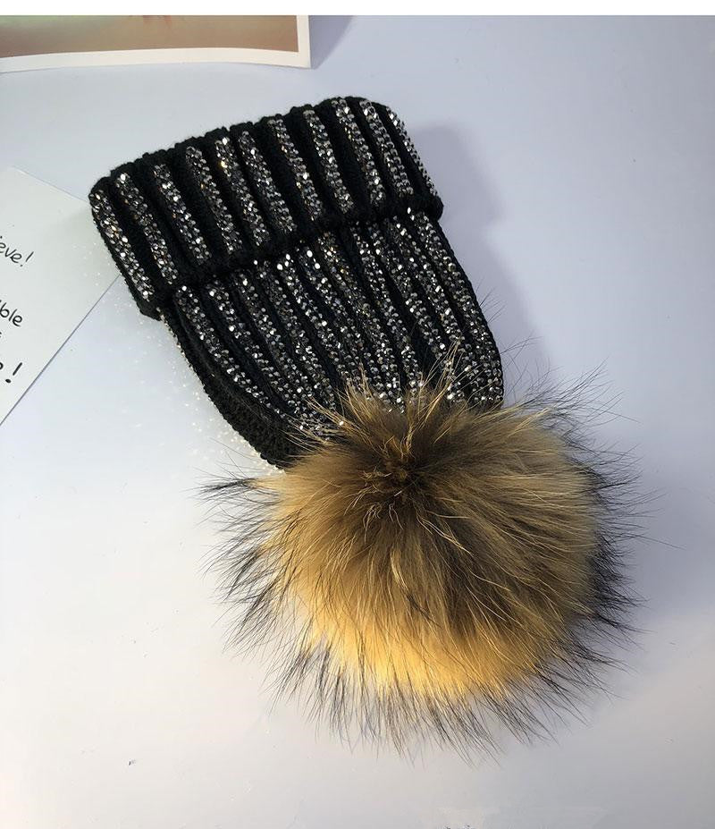 Cuffia strass pon-pon