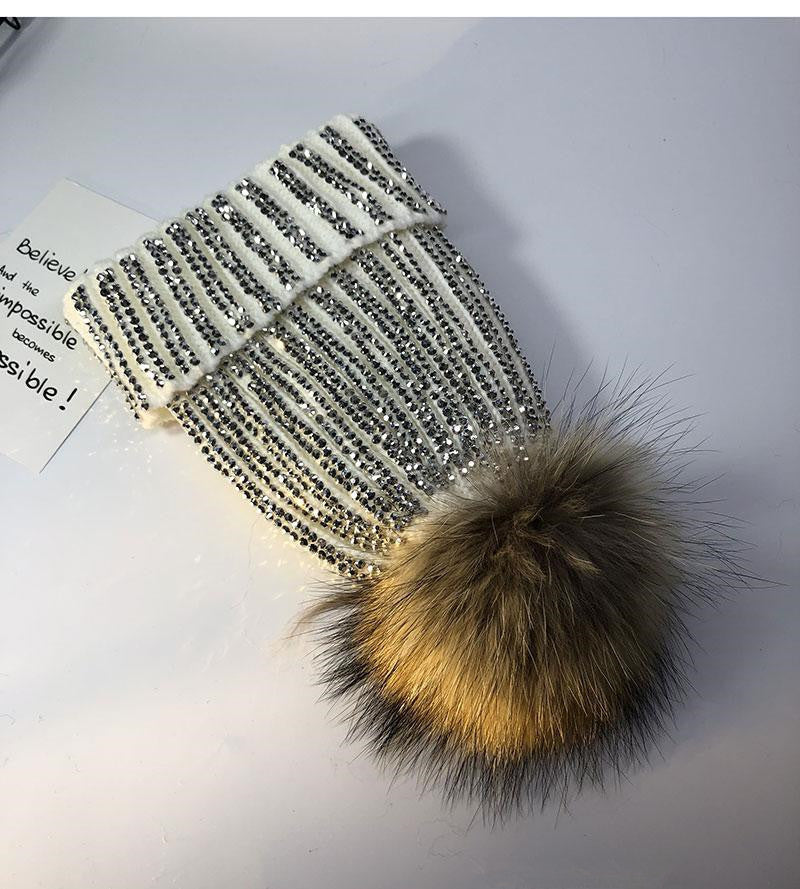 Cuffia strass pon-pon