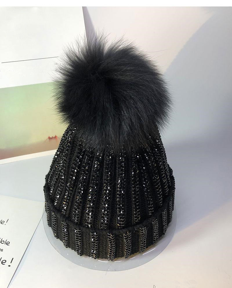 Cuffia strass pon-pon