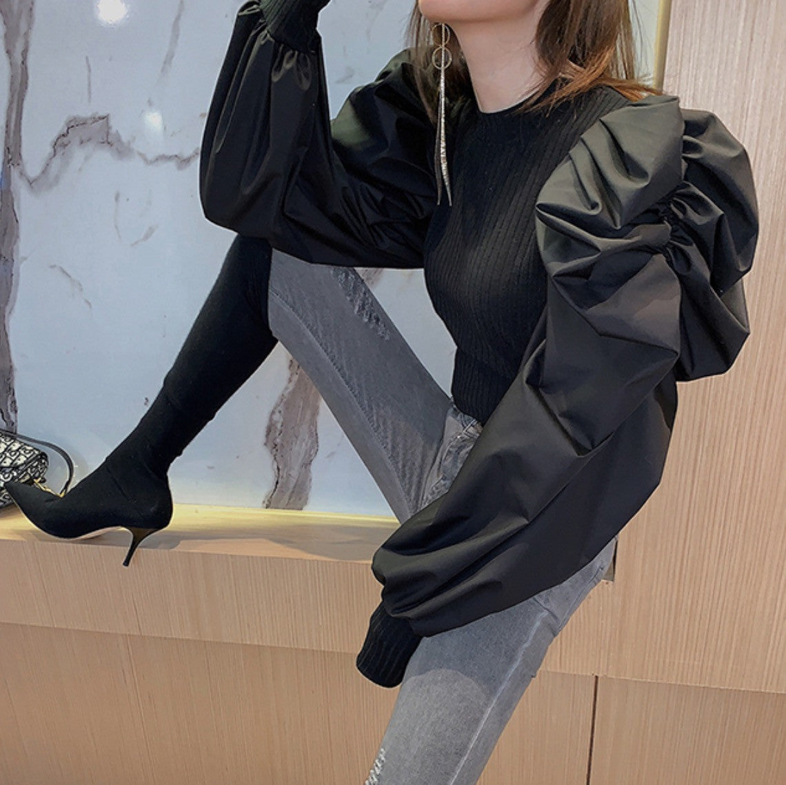 Blusa maniche sbuffo