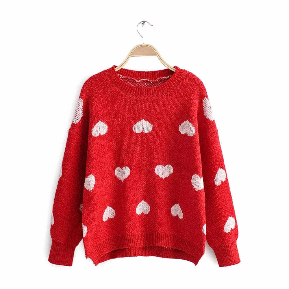 Maglioncino cuori rossi