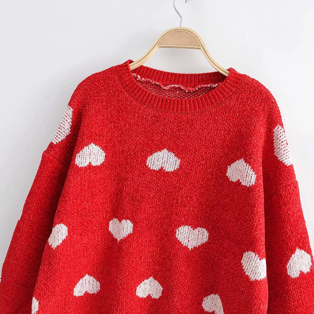 Maglioncino cuori rossi