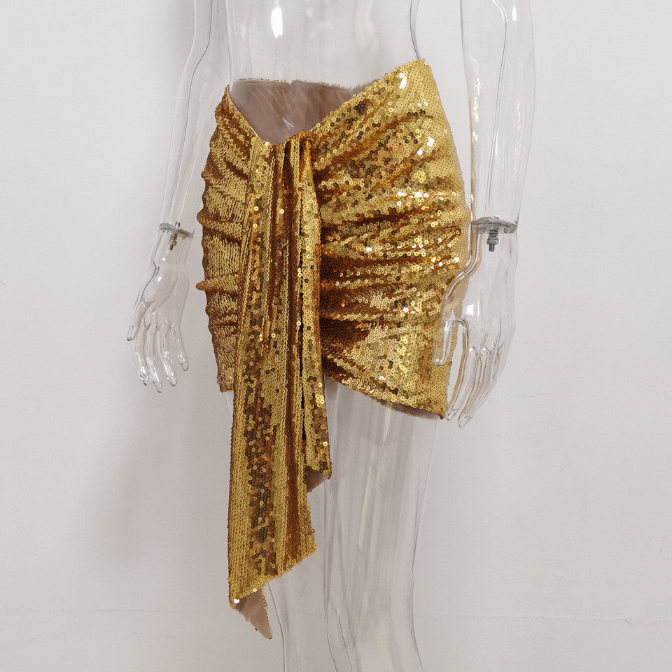 Mini pailettes drappeggiata