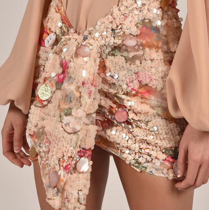 Mini pailettes drappeggiata