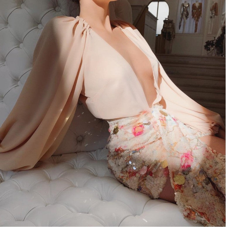 Mini pailettes drappeggiata