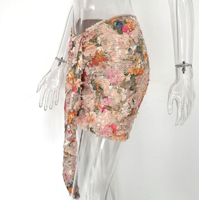 Mini pailettes drappeggiata