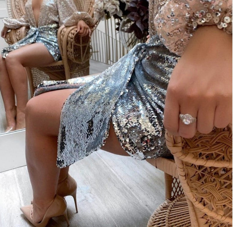 Mini pailettes drappeggiata