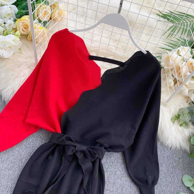 Dress in maglia bicolore