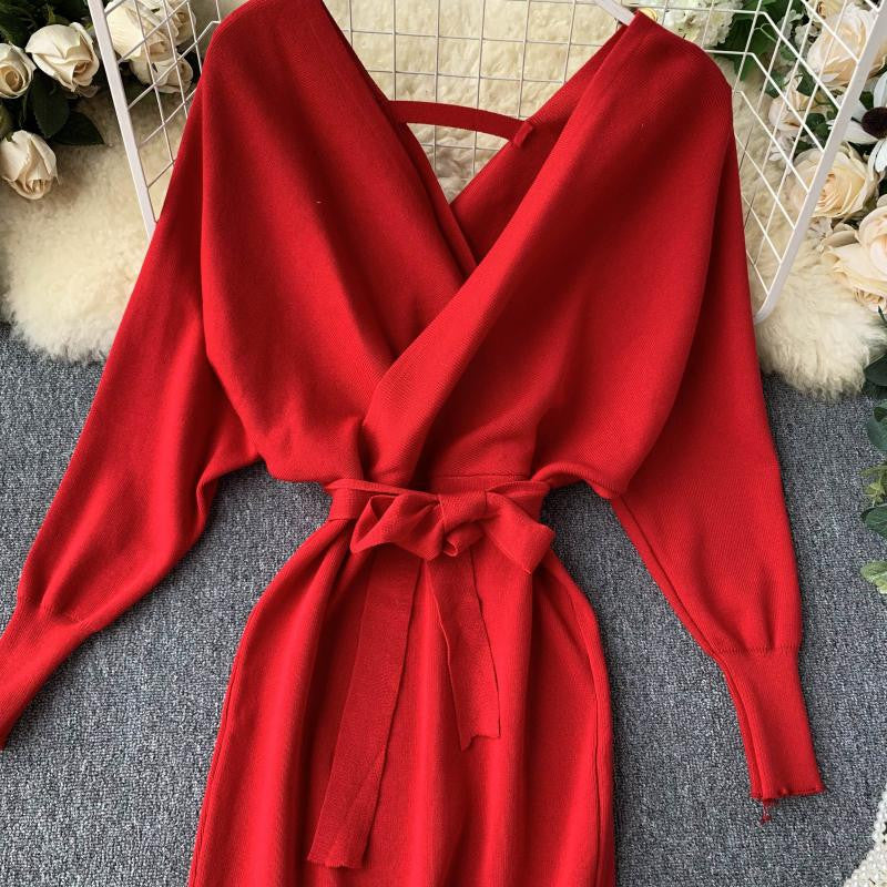 Dress in maglia bicolore