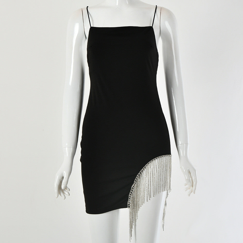 Abito tubino strass chain