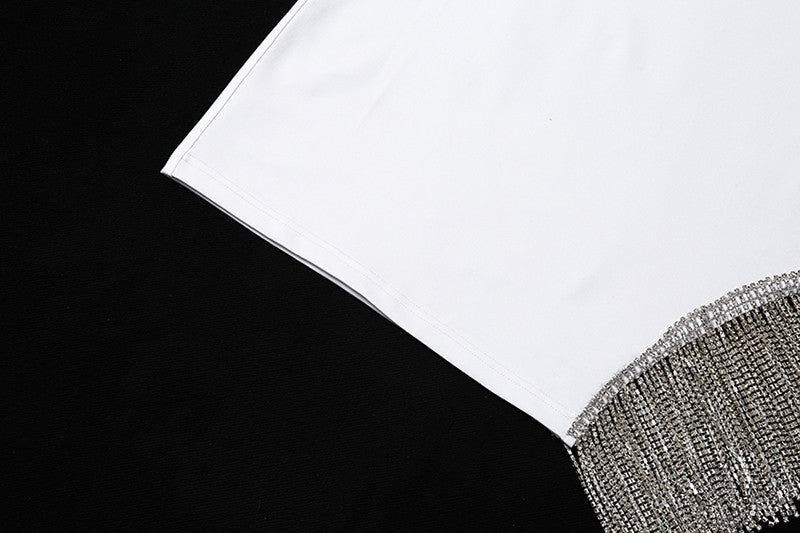 Abito tubino strass chain